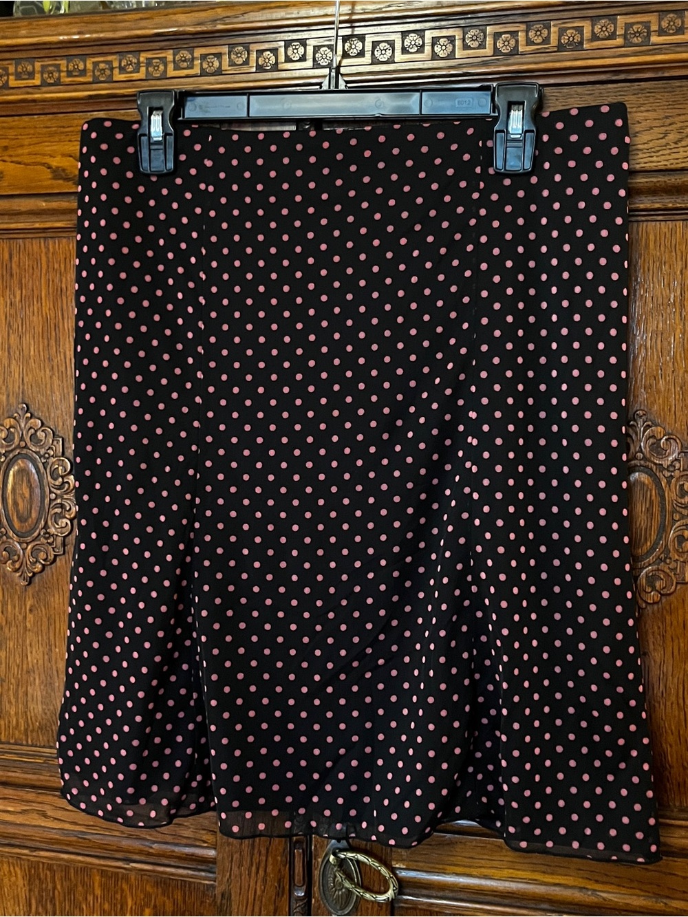 Y2K NWT Express Black & Pink Polka Dot A-Line Skirt - Picture 6 of 8